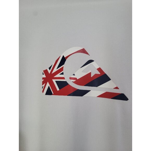 Quiksilver Hawaiian Islands Flag Rash Guard Surf Swim Shirt Mens White NO SIZE - Picture 3 of 10